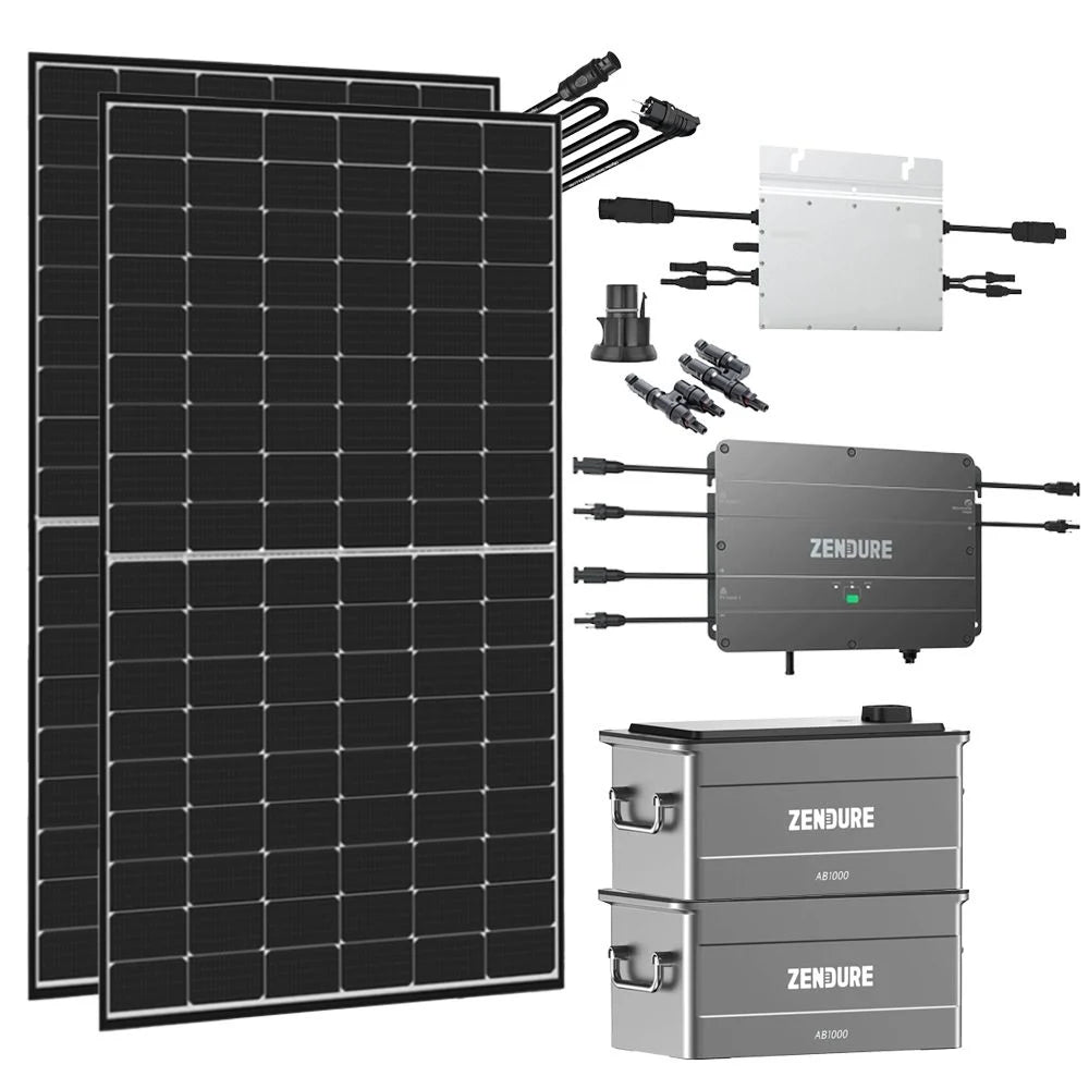 Balkonkraftwerk mit ZENDURE Speicher 1,92kWh Mikrowechselrichter (800W)