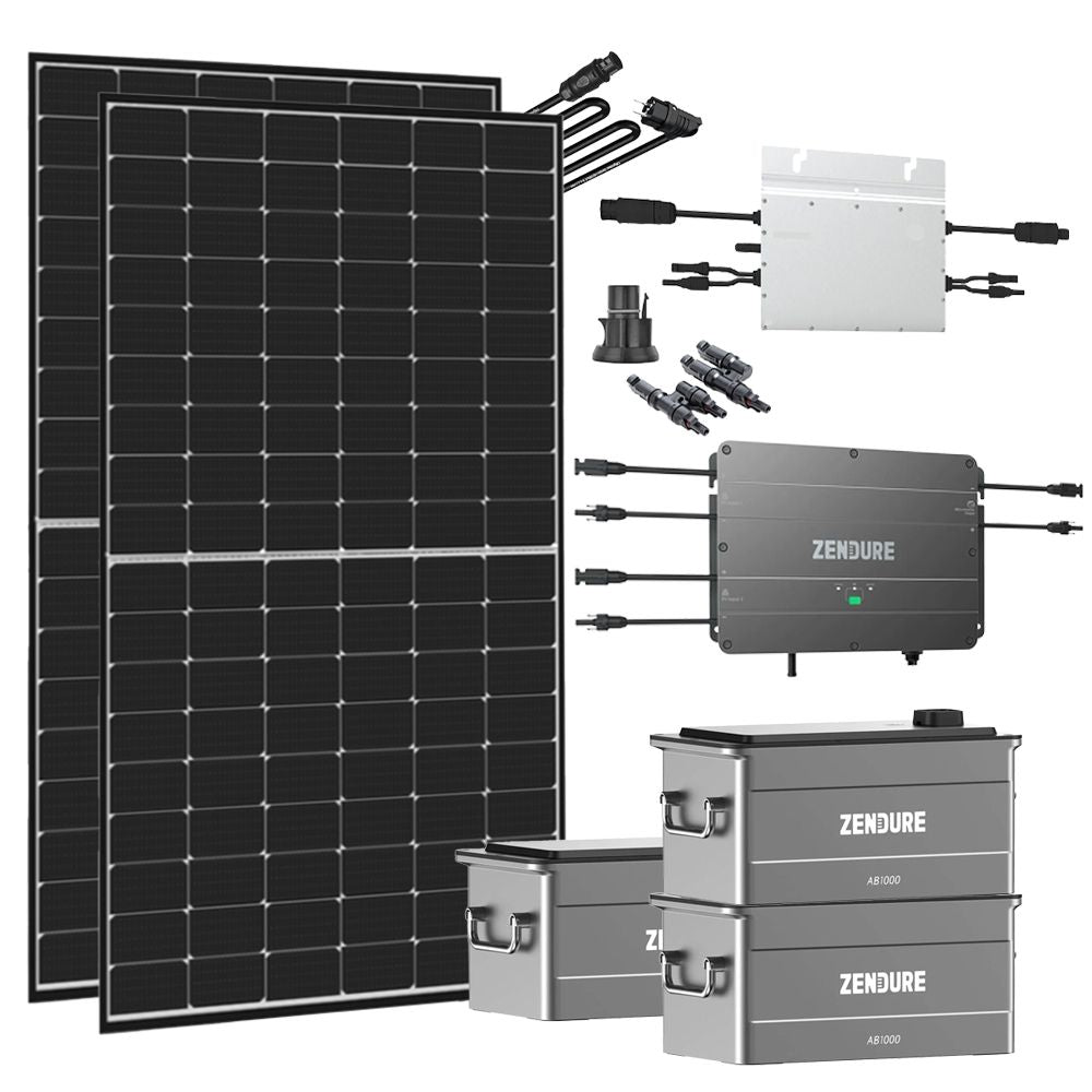 Balkonkraftwerk mit ZENDURE Speicher 2,88 kWh Mikrowechselrichter (800W)