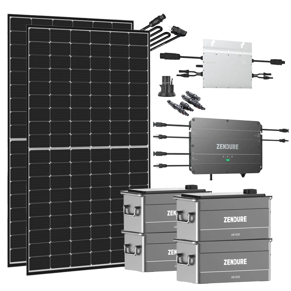 Balkonkraftwerk mit ZENDURE Speicher 3,84 kWh Mikrowechselrichter (800W)